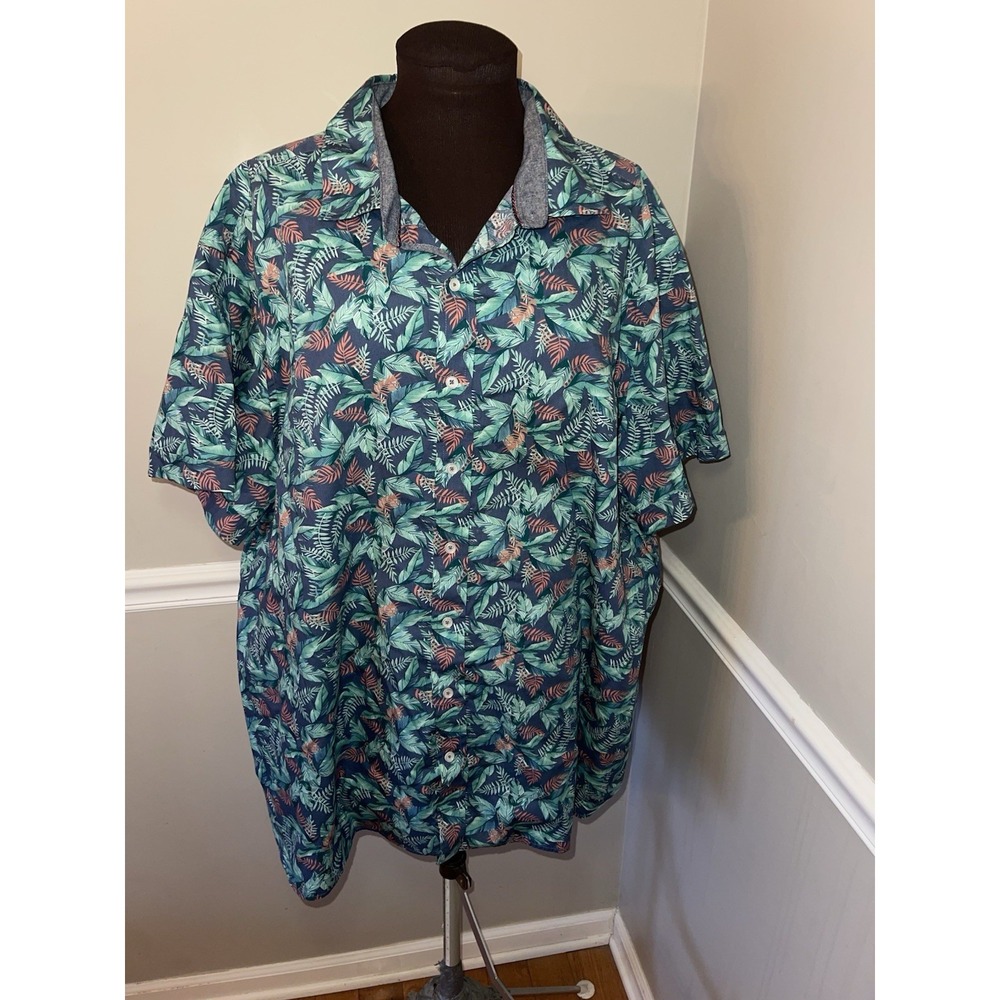 Twenty Eight Degrees Mens Hawaiian Button Front Short‎ Sleeve Shirt 2XL